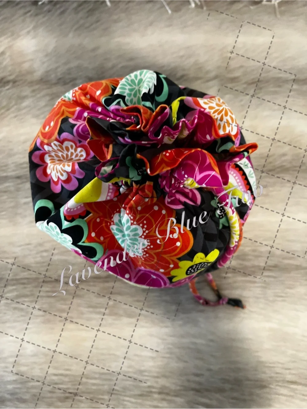 VERA BRADLEY Ziggy Zinnia 2014  Ditty Bag Drawstring Lined Travel Orange Pink